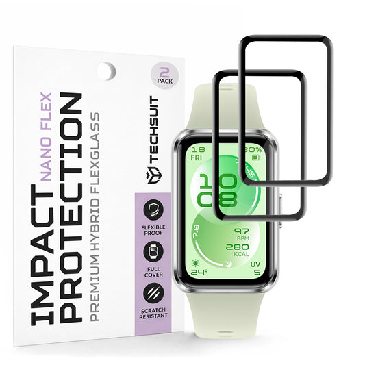 Beskyttelsesfolie Techsuit Nano Flex for Huawei Band 11, Sett med 2 stykker, Plast, Svart