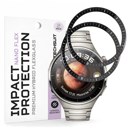 Beskyttelsesfolie Techsuit Nano Flex for Huawei Watch 4 Pro, Sett med 2 stykker, Plast, Svart