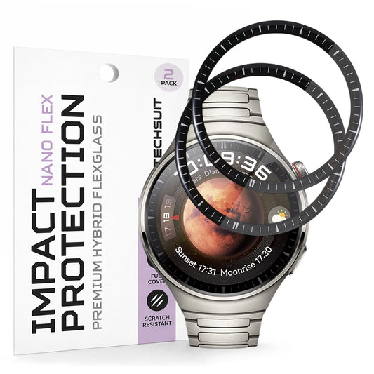 Beskyttelsesfolie Techsuit Nano Flex for Huawei Watch 4 Pro, Sett med 2 stykker, Plast, Svart