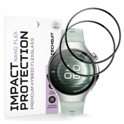 Beskyttelsesfolie Techsuit Nano Flex for Huawei Watch 5 42mm, Sett med 2 stykker, Plast, Svart