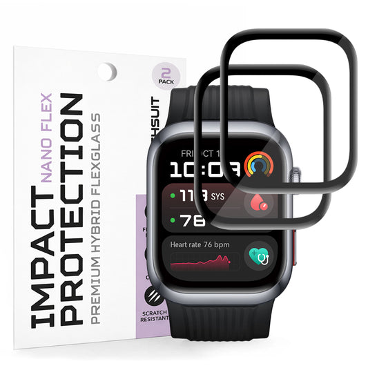 Beskyttelsesfolie Techsuit Nano Flex for Huawei Watch D2, Sett med 2 stykker, Plast, Svart