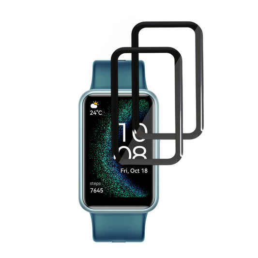 Beskyttelsesfolie Techsuit Nano Flex for Huawei Watch FIT SE, Sett med 2 stykker, Plast, Svart