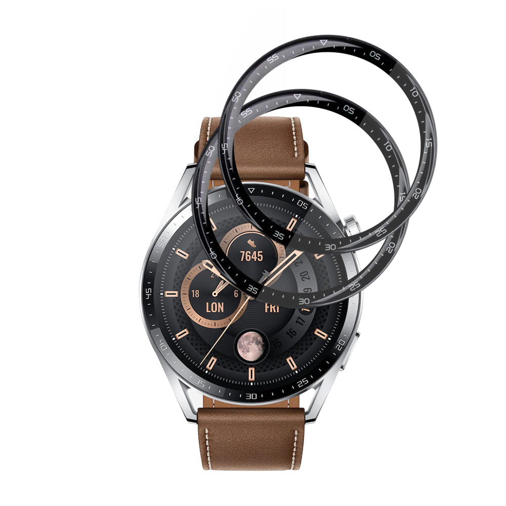 Techsuit Nano Flex beskyttelsesfilm for Huawei Watch GT 3 46mm, Sett med 2 stykker, Plast, Svart