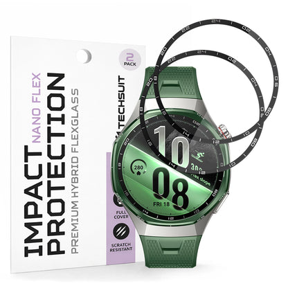 Techsuit Nano Flex beskyttelsesfilm for Huawei Watch GT 7 Pro, plast, sett med 2 stk., svart