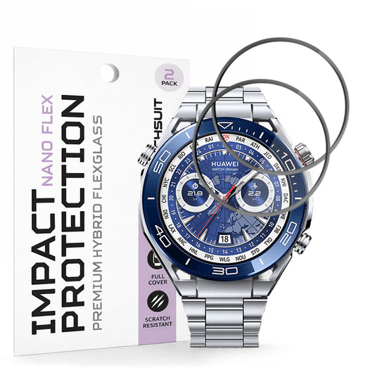 Beskyttelsesfolie Techsuit Nano Flex for Huawei Watch Ultimate 2 / Ultimate, Sett med 2 stykker, Plast, Svart
