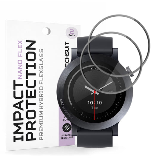 Beskyttelsesfolie Techsuit Nano Flex for Nothing CMF Watch 3 Pro, Sett med 2 stykker, Plast, Svart