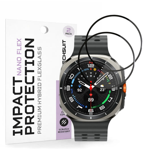 Beskyttelsesfolie Techsuit Nano Flex for Samsung Galaxy Watch Ultra, Sett med 2 stykker, Plast, Svart