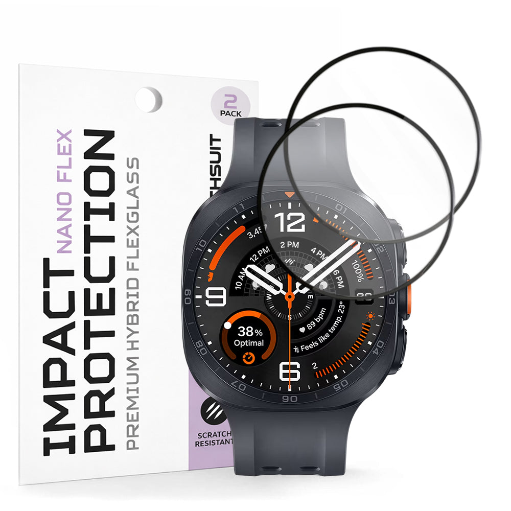 Techsuit Nano Flex Beskyttelsesfilm for Samsung Galaxy Watch Ultra2, Plast, Sett med 2 stk, Svart