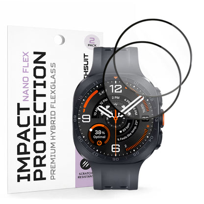 Techsuit Nano Flex Beskyttelsesfilm for Samsung Galaxy Watch Ultra2, Plast, Sett med 2 stk, Svart