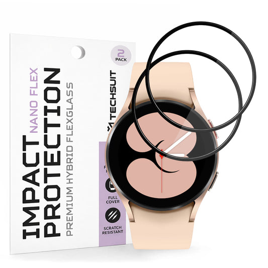Beskyttelsesfolie Techsuit Nano Flex for Samsung Galaxy Watch4 40mm, Sett med 2 stykker, Plast, Svart