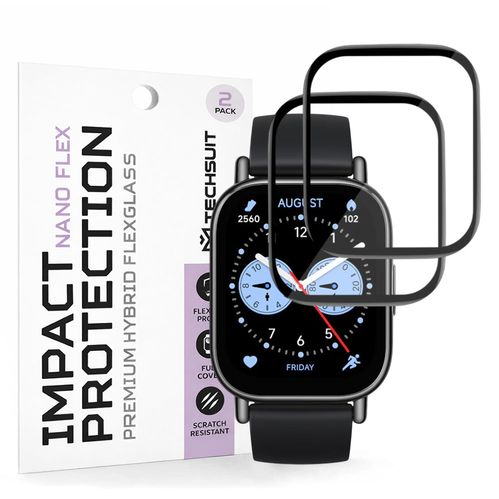 Techsuit Nano Flex beskyttelsesfilm for Xiaomi Redmi Watch 5 Lite, Sett med 2 stykker, Plast, Svart