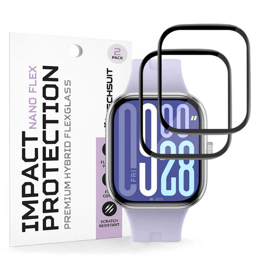 Techsuit Nano Flex beskyttelsesfilm for Xiaomi Redmi Watch 5, Sett med 2 stykker, Plast, Svart