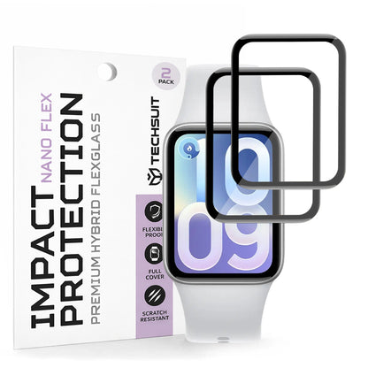 Techsuit Nano Flex beskyttelsesfilm for Xiaomi Smart Band 10 Pro, sett med 2 stk, plast, svart