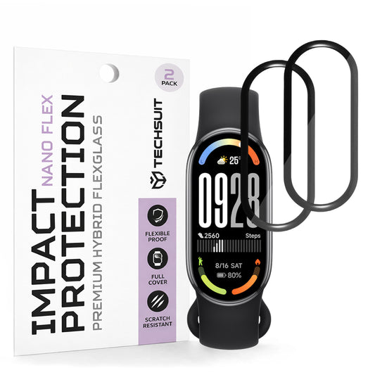 Beskyttelsesfolie Techsuit Nano Flex for Xiaomi Smart Band 10, Sett med 2 stykker, Plast, Svart