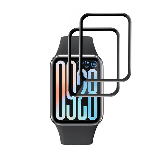 Beskyttelsesfolie Techsuit Nano Flex for Xiaomi Smart Band 9 Pro, Sett med 2 stykker, Plast, Svart