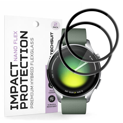 Beskyttelsesfolie Techsuit Nano Flex for Xiaomi Watch 5, Sett med 2 stykker, Plast, Svart