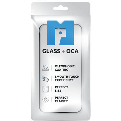 Skjermglass + OCA MP kompatibelt med Apple iPhone 16e / 14, Svart