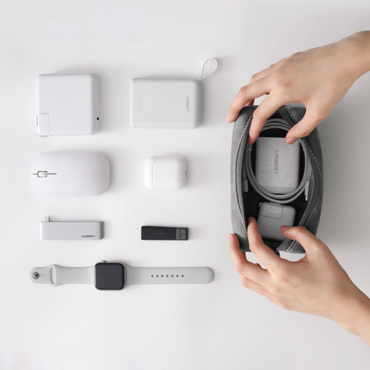 UGREEN LP285 Universell Tilbehørsveske, Grå