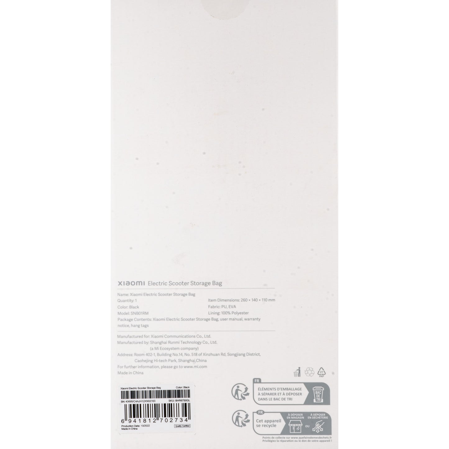 Xiaomi Transportveske for Sparkesykkel BHR6750GL