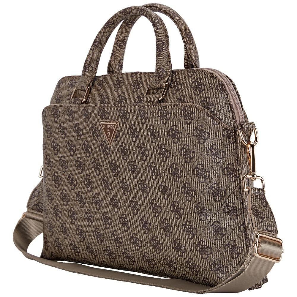 Guess 4G Triangle Logo veske for 15-tommers laptop, brun