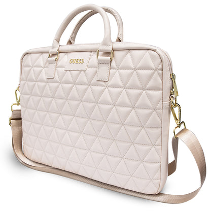 Guess Quilted-veske for 15-tommers laptop, Rosa