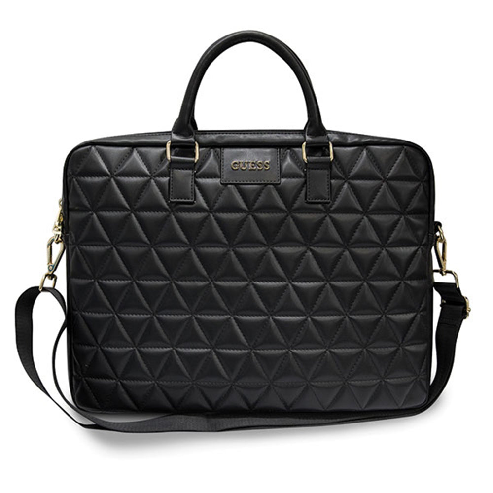 Guess Quilted-veske for 15-tommers laptop, svart