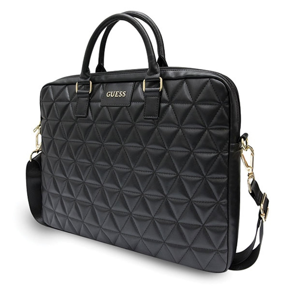Guess Quilted-veske for 15-tommers laptop, svart