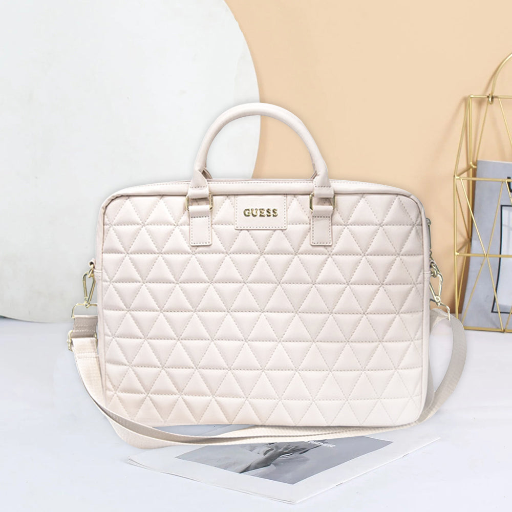 Guess Quilted-veske for 15-tommers laptop, svart