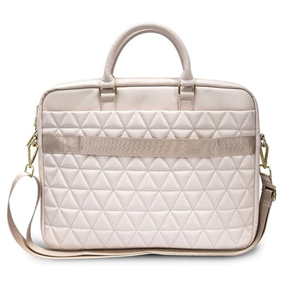 Guess Quilted-veske for 15-tommers laptop, Rosa