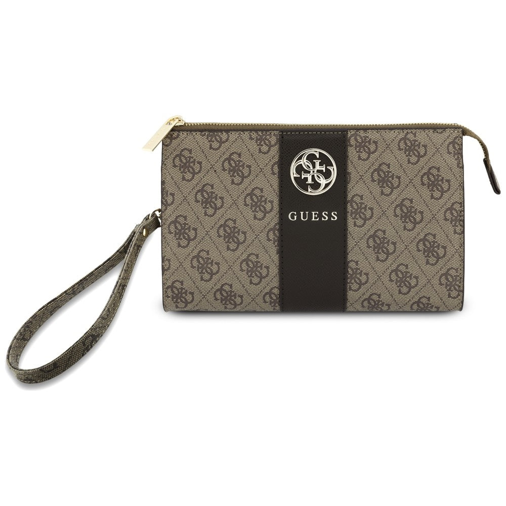 Universell telefonveske, Guess, 4G Round Classic Logo Stripe, brun