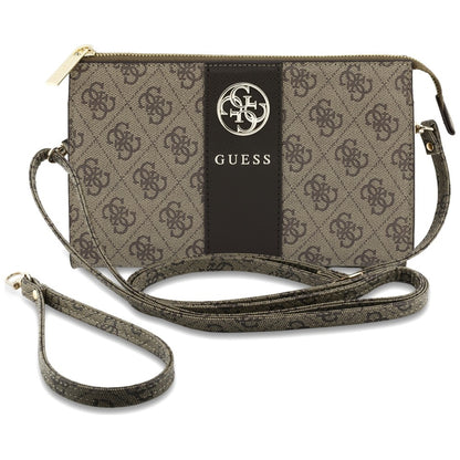 Universell telefonveske, Guess, 4G Round Classic Logo Stripe, brun