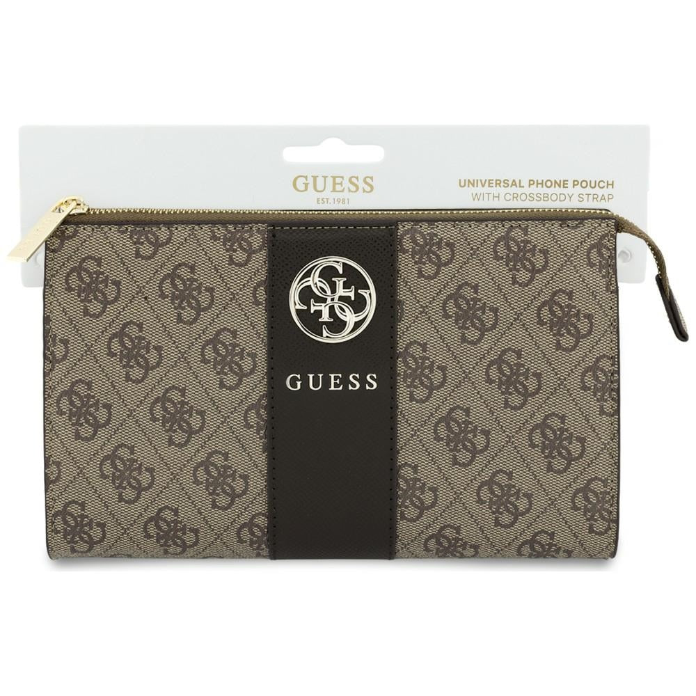 Universell telefonveske, Guess, 4G Round Classic Logo Stripe, brun