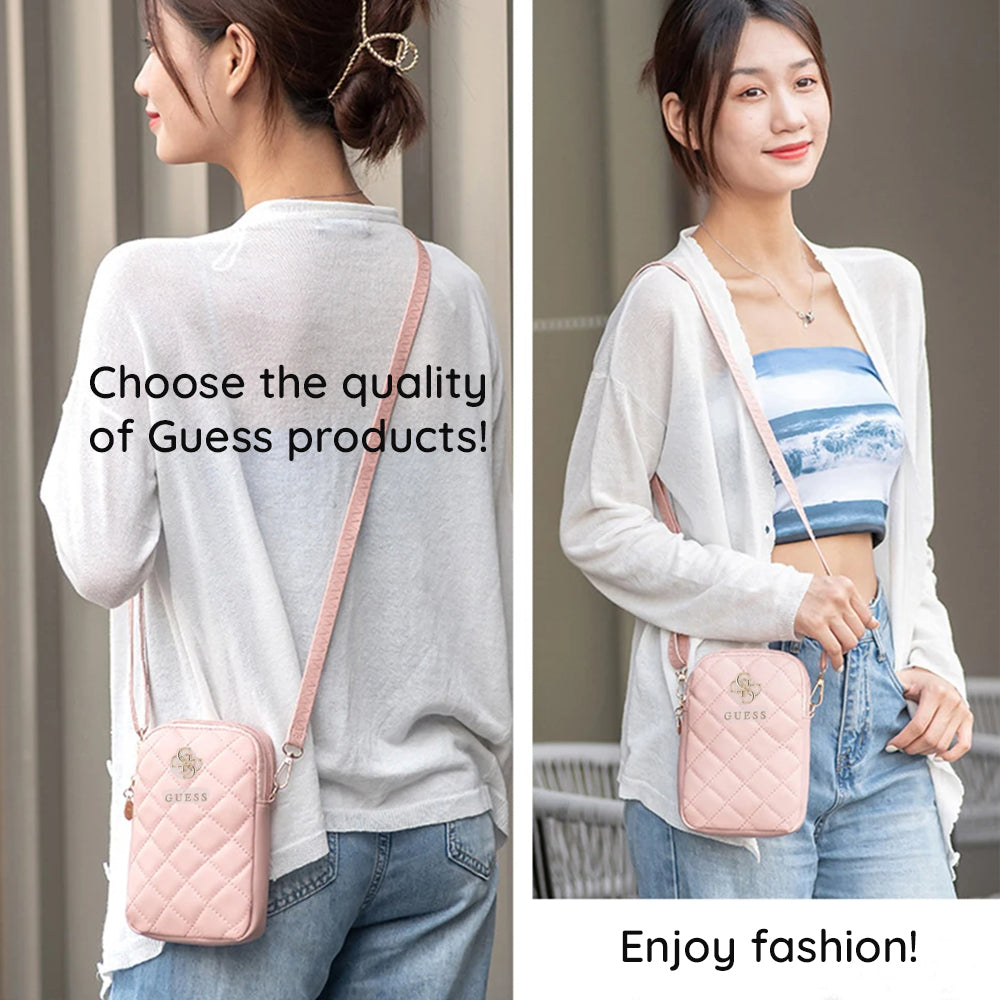 Universalveske for Telefon, Guess, Quilted 4G, Rosa