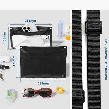 Vanntett universell veske og deksel Spigen Crossbag, svart AMP09746