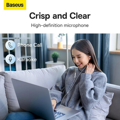 Handsfree 3.5mm Baseus Encok H18, Hvit