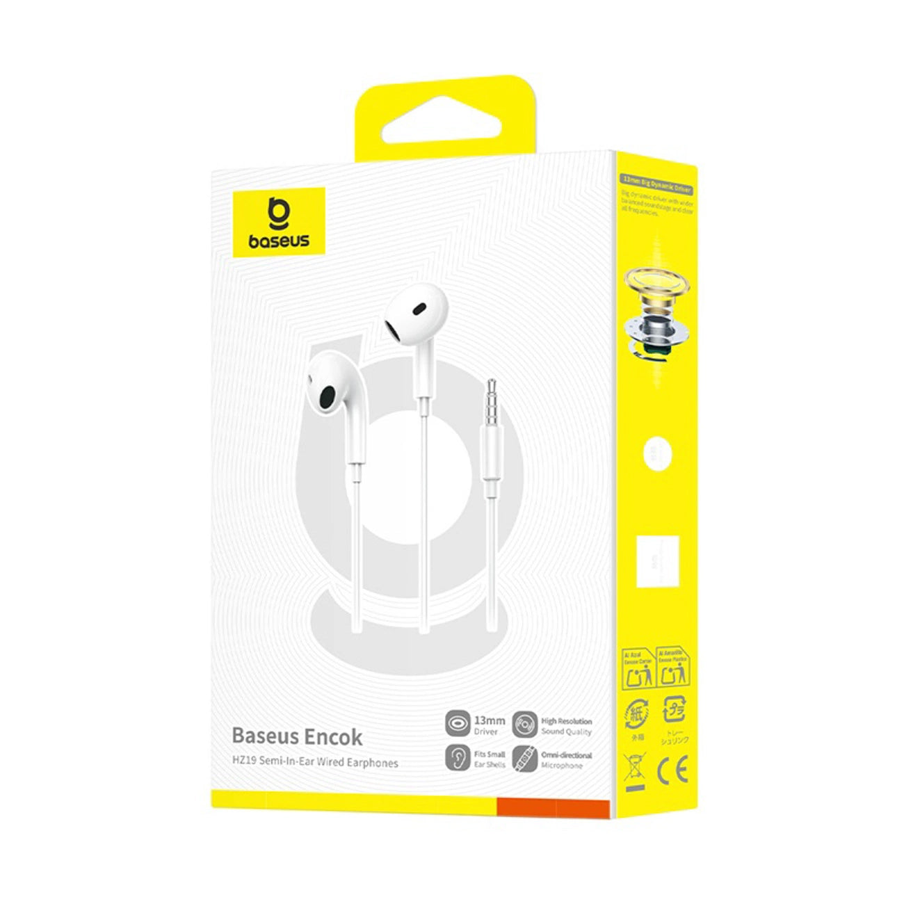 Handsfree 3.5mm Baseus Encok HZ19, Hvit A00182301213-00