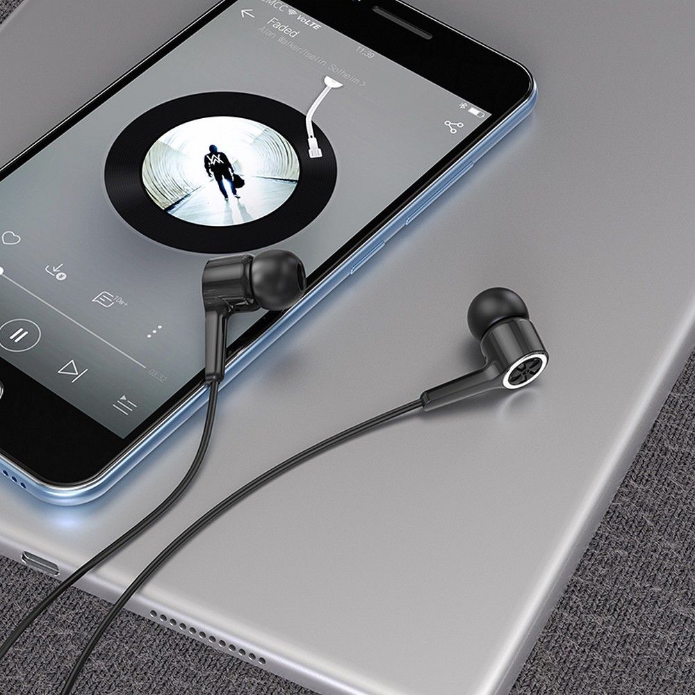 Handsfree 3.5mm HOCO M104, Svart