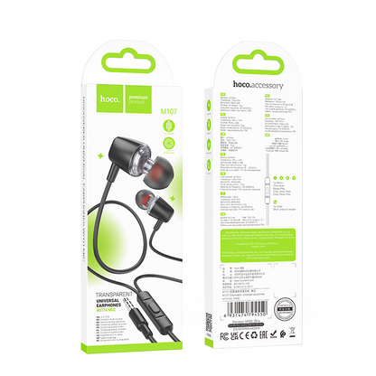 Handsfree 3,5 mm HOCO M107, svart