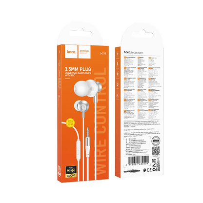 Handsfree 3,5 mm HOCO M119, Sølv