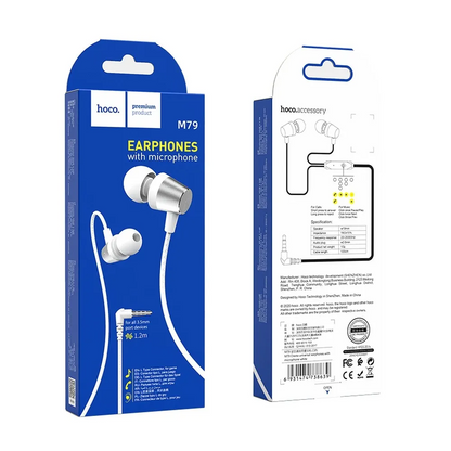 Handsfree 3.5mm HOCO M79, Hvit