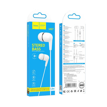 Handsfree 3.5mm HOCO M97, Hvit