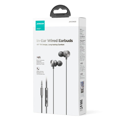 Handsfree 3,5 mm Joyroom JR-EW03, Grå