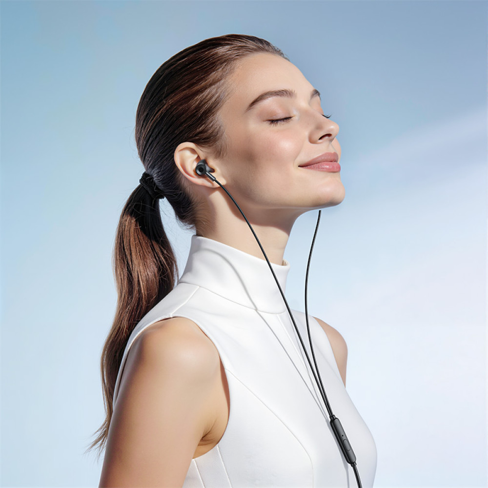 Handsfree 3,5 mm / USB-C HOCO M119A, Svart