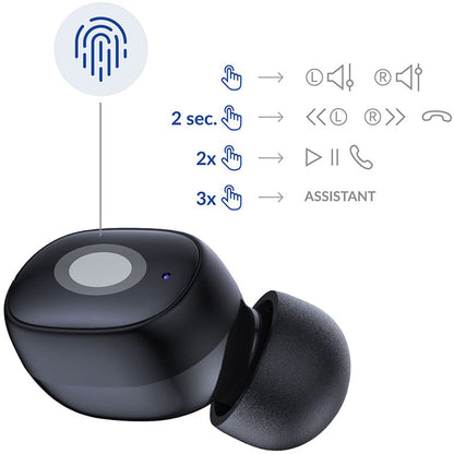 Handsfree Bluetooth 3MK FlowBuds, TWS, Svart