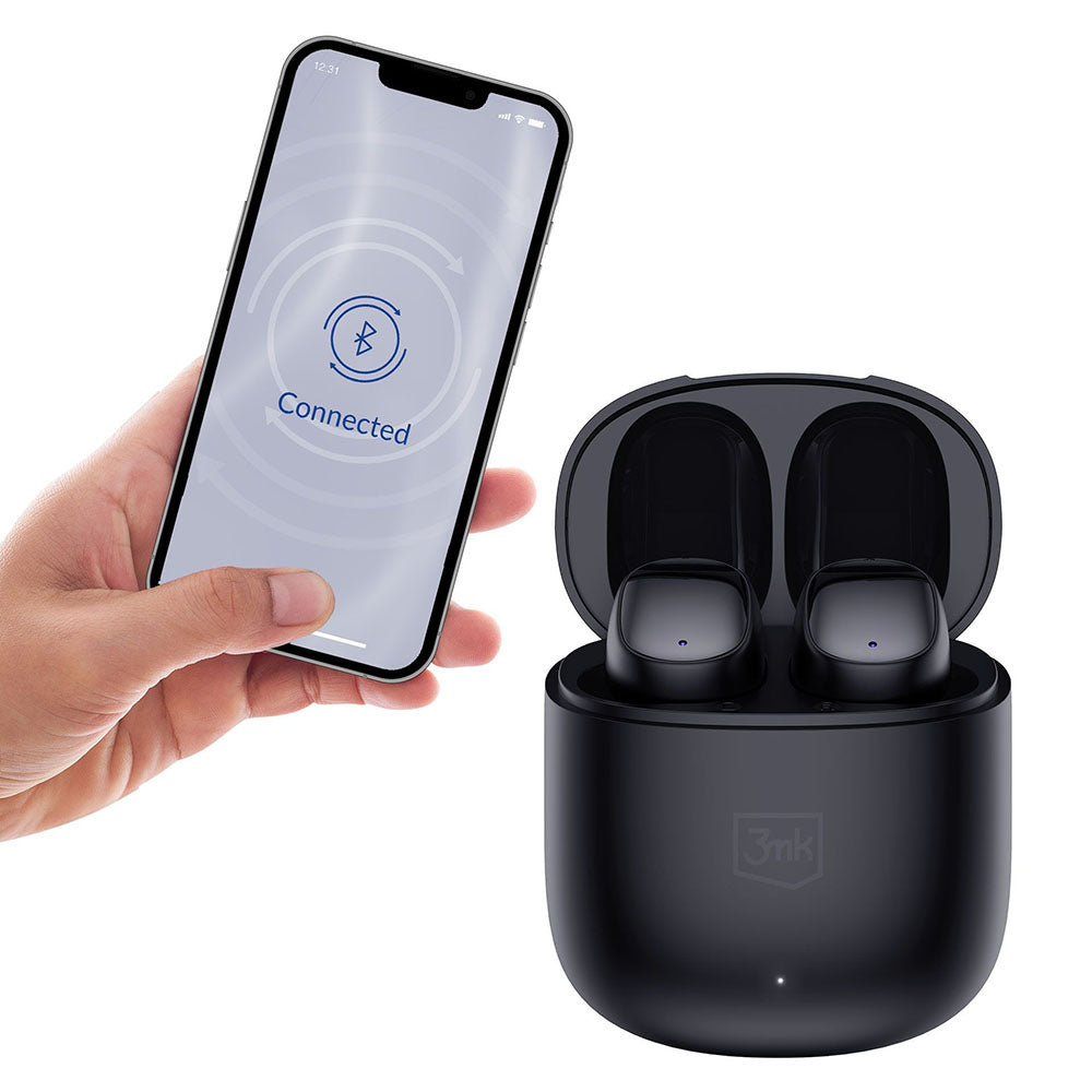 Handsfree Bluetooth 3MK FlowBuds, TWS, Svart
