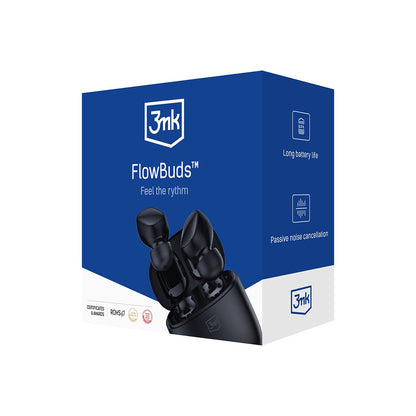 Handsfree Bluetooth 3MK FlowBuds, TWS, Svart
