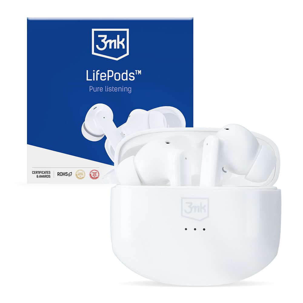 Bluetooth-håndfri 3MK LIFEPODS, TWS, ANC, Hvit