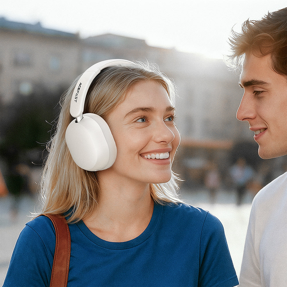 Handsfree Bluetooth Acefast H12, A2DP, ANC, Hvit