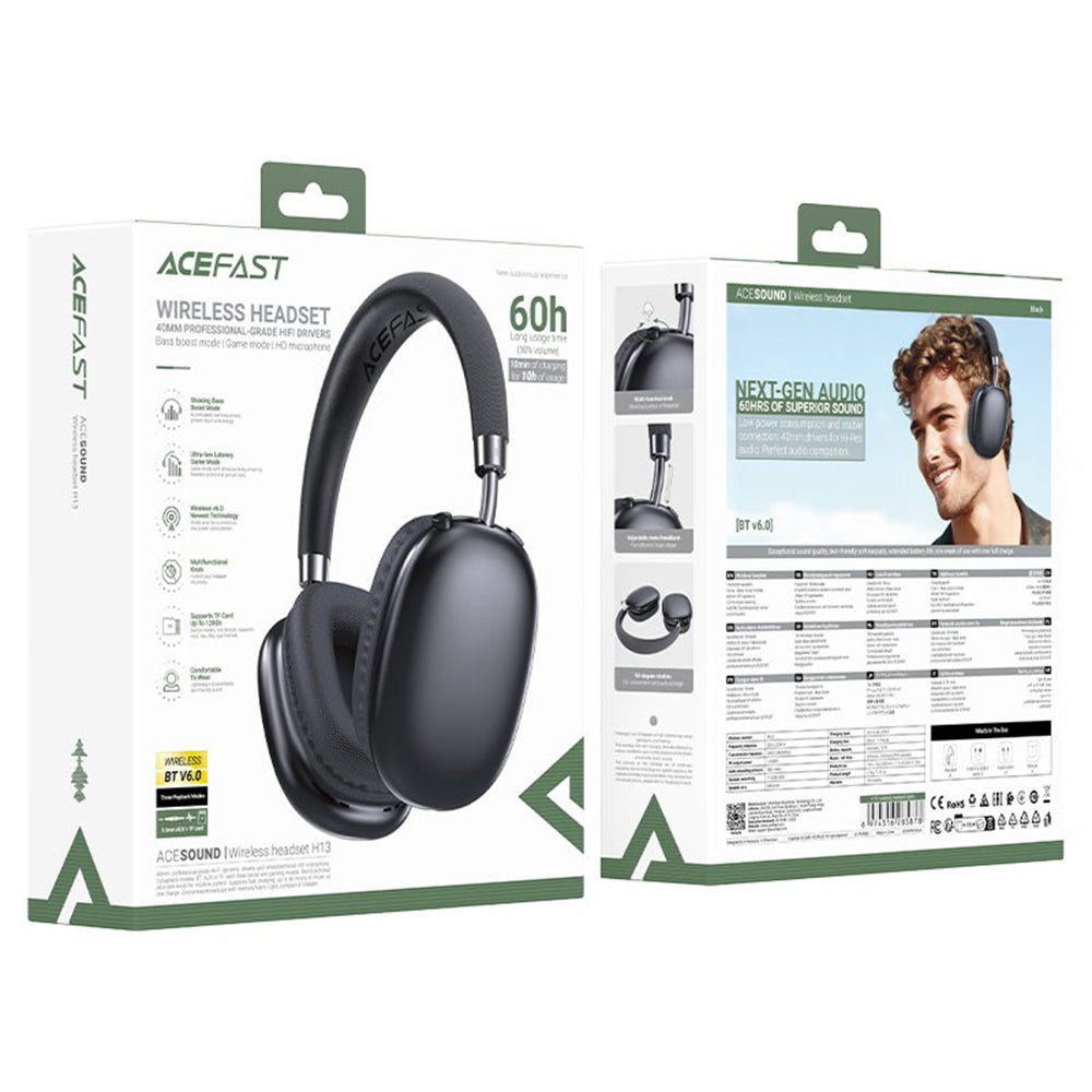 Handsfree Bluetooth Acefast H13, A2DP, Svart