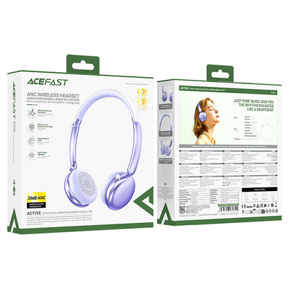 Handsfree Bluetooth Acefast H8, A2DP, ANC, Lilla